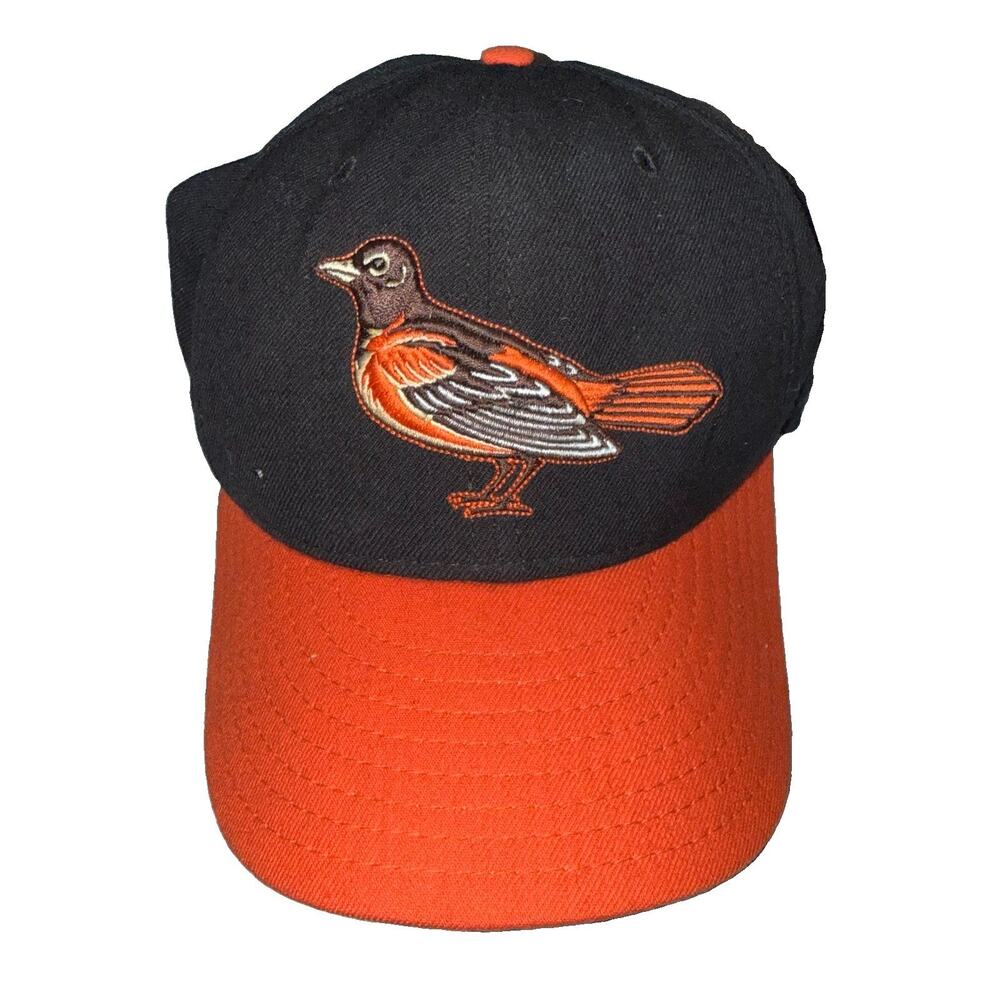 Vintage 90s Baltimore Orioles Big Logo MLB Fitted New Era Hat Cap 7 3/8 USA